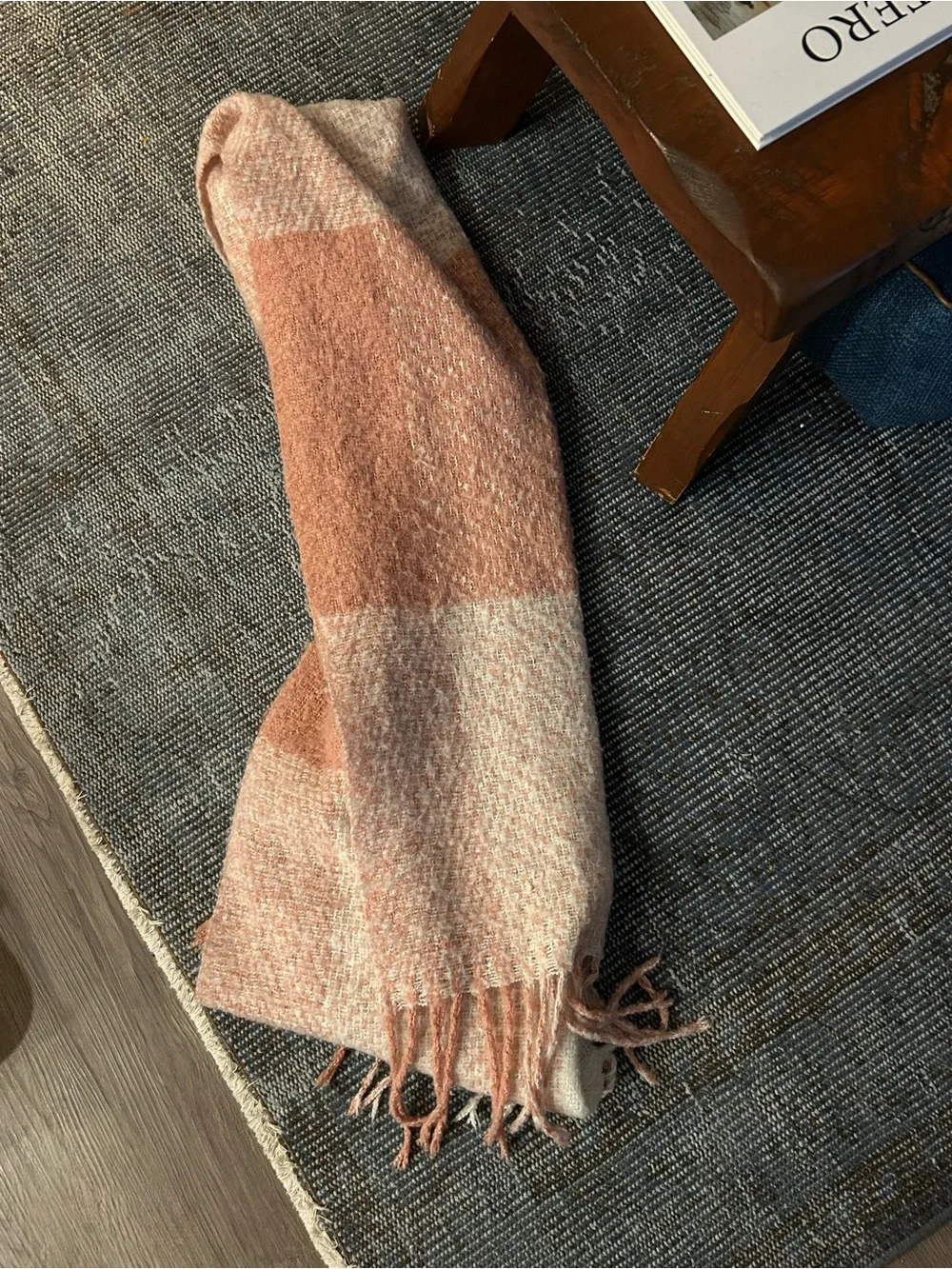 Oversized Scarf - Pink and Cream